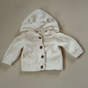 Carter’s 0–3M Knit Cardigan | Cream Bear Ear Hoodie